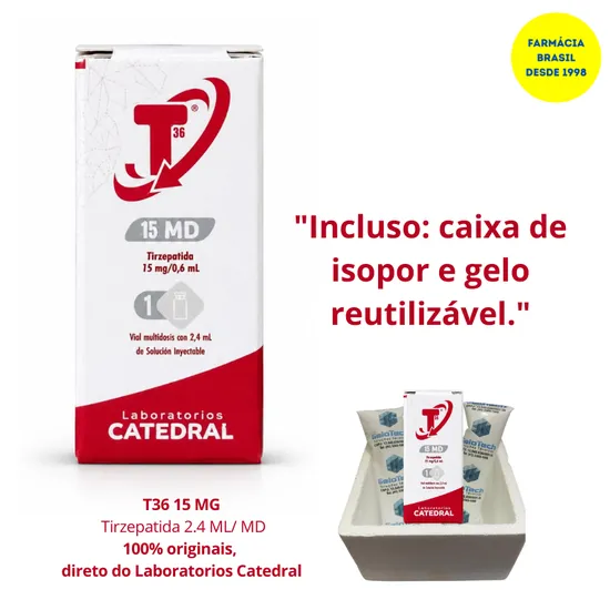 T36 Tirzepatida 15MG MD. Uma Ampola 2,4ML para 4 Aplicações. com Registro Sanitário Aprovado Pela Dinavisa — imagem do produto