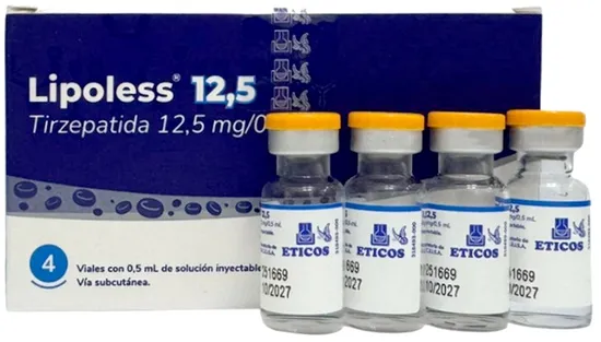 Lipoless 12,5 Tirzepatida 12,5MG/0,5ML (4 Frascos com Solução Injetável) — imagem do produto