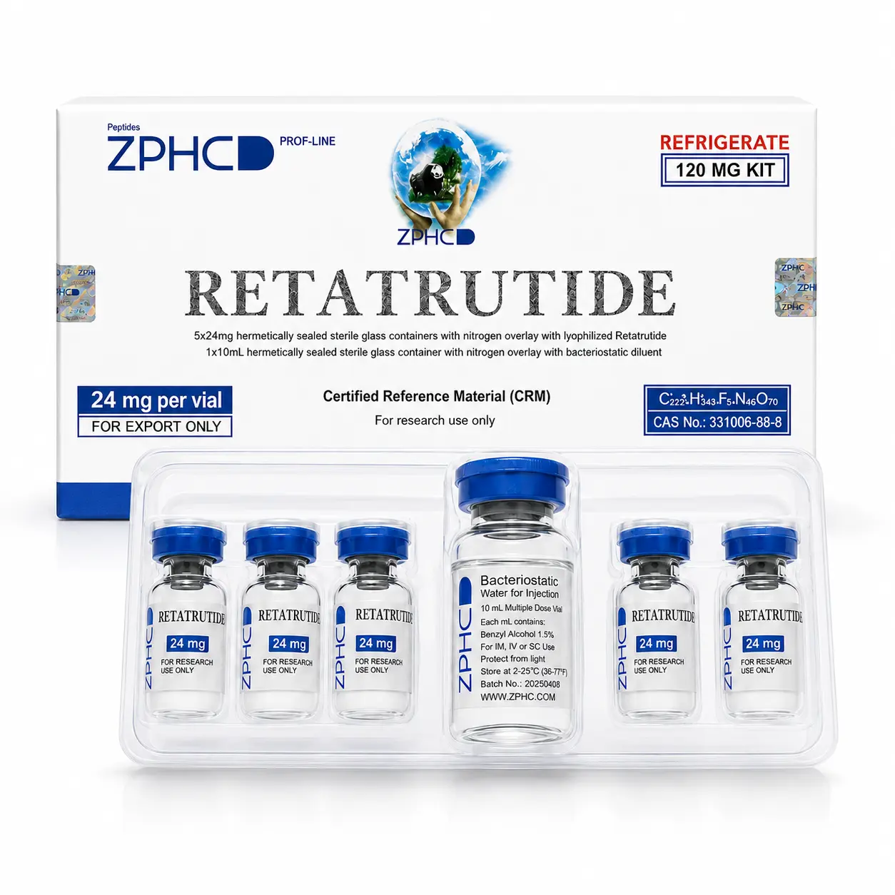 Retatrutida ZPHC 120mg (5 ampolas liofilizada) — imagem do produto