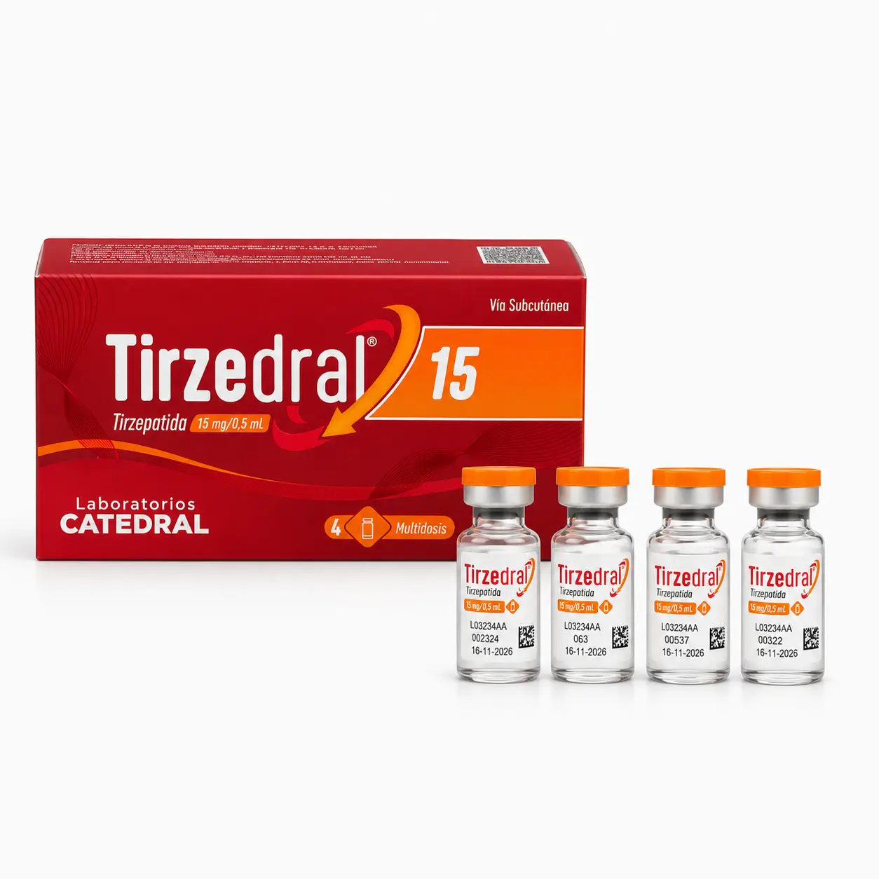 Tirzepatida Tirzedral 15mg (4 ampolas 0,5ml) — imagem do produto