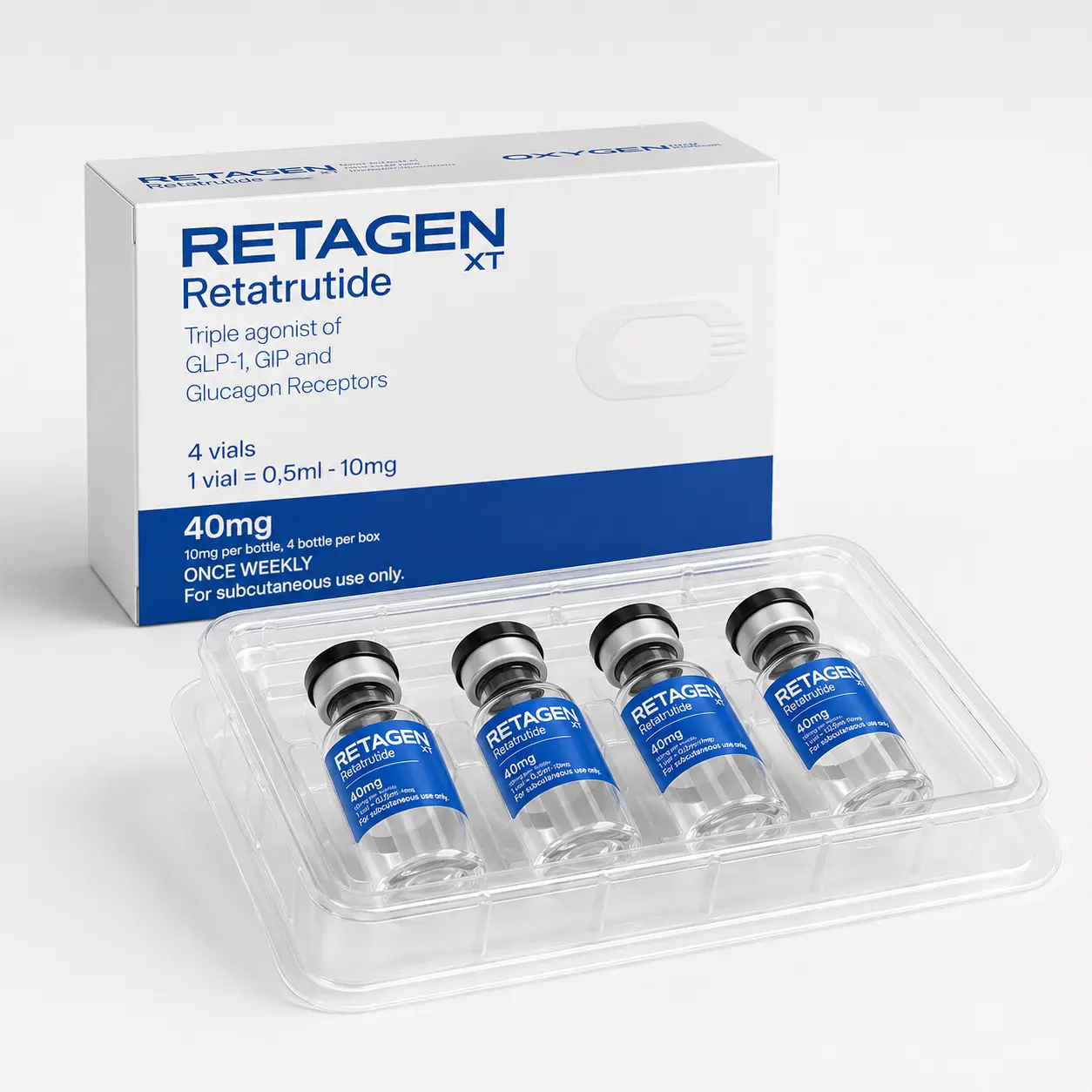 Retatrutide Retagen Oxygen 40mg (4 ampolas diluidas) — imagem do produto