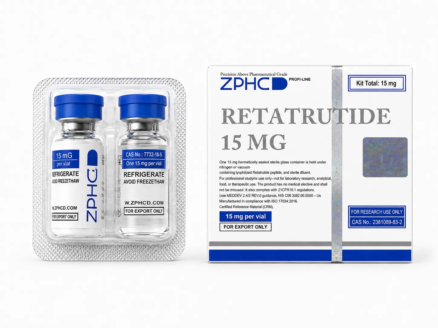 Retatrutide ZPHC 15mg (1 ampola liofilizada) — imagem do produto