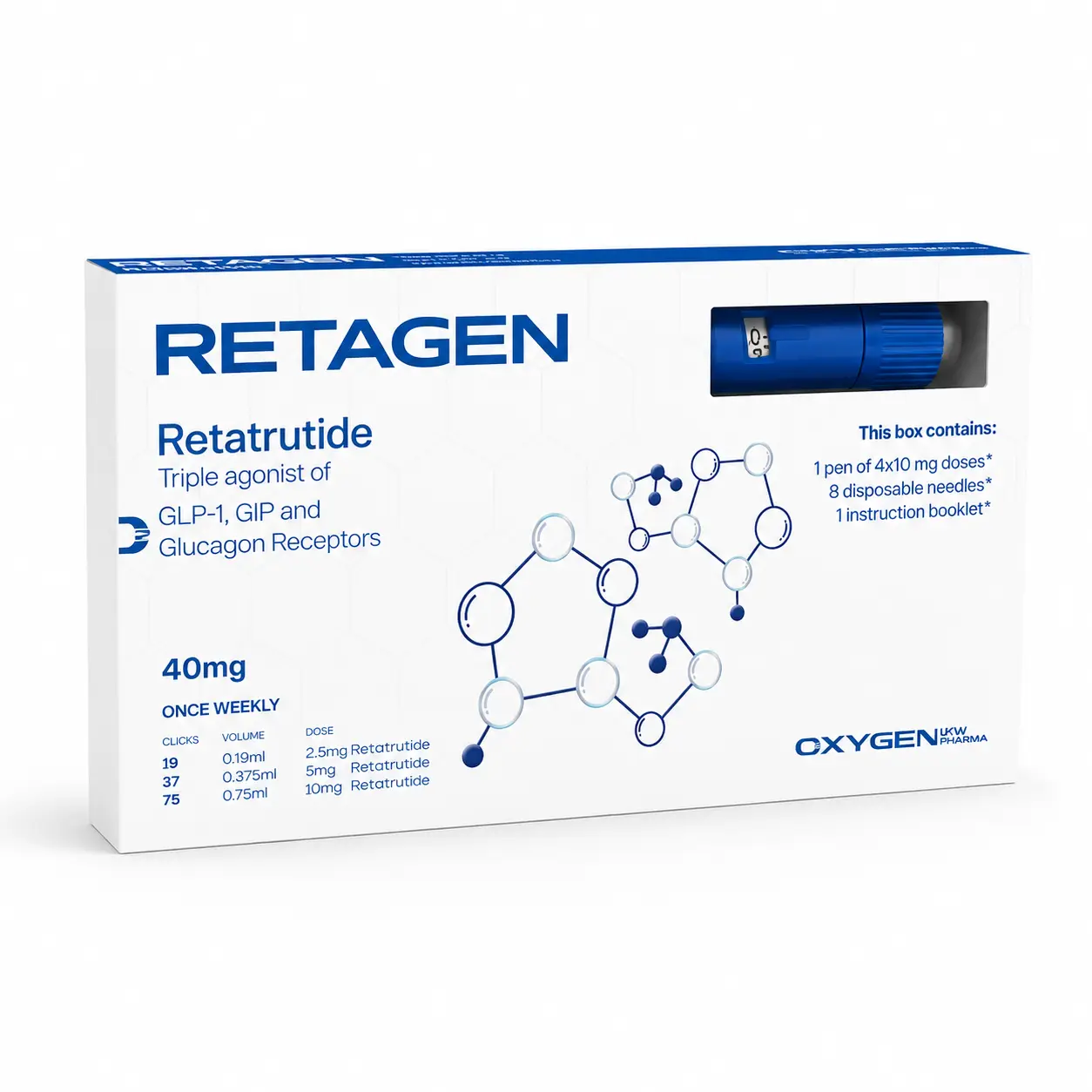 Retatrutida Retagen Oxygen 40mg (caneta C/A) — imagem do produto