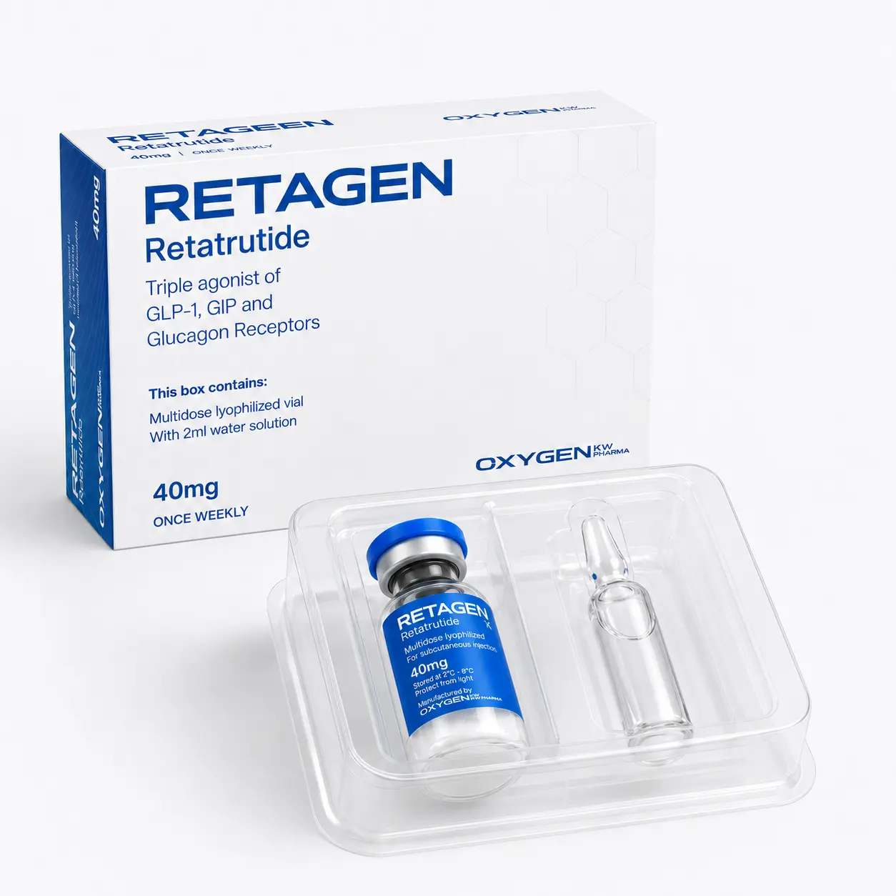 Retatrutide Retagen Oxygen 40mg (1 ampola liofilizada) — imagem do produto