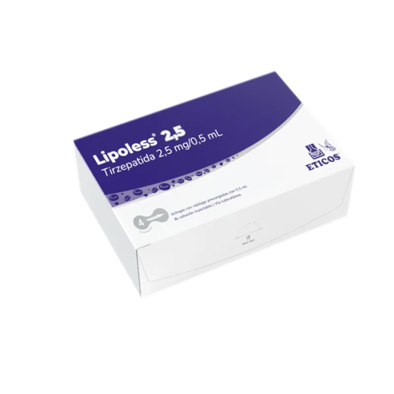 Lipoless · Tirzepatida · 2.5 mg · 4 jeringas — embalagem do produto