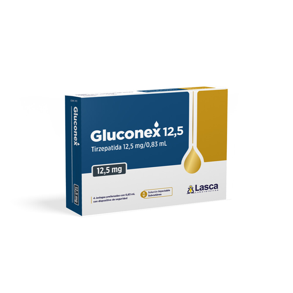 Gluconex · Tirzepatida · 12.5 mg · 4 jeringa — embalagem do produto