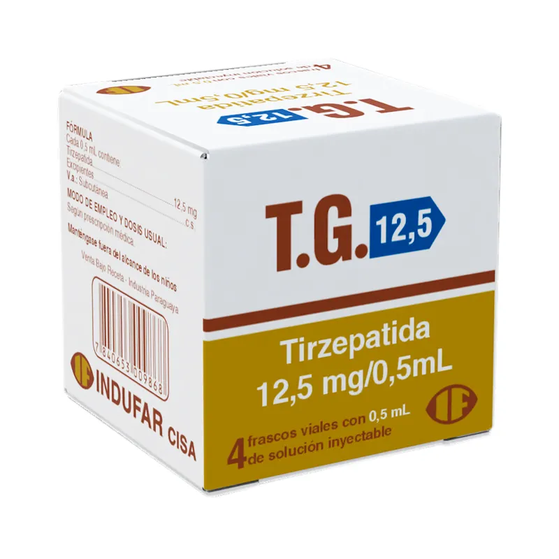 T.G. · Tirzepatida · 12.5 mg · 4 viales — embalagem do produto