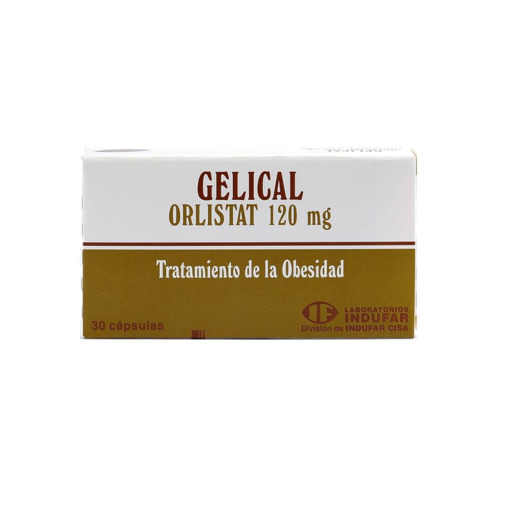 Gelical · Orlistat · 120 mg · 30 caps. — embalagem do produto