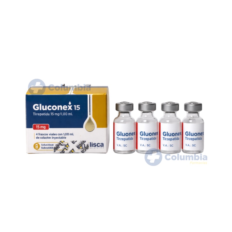Gluconex · Tirzepatida · 15 mg — embalagem do produto