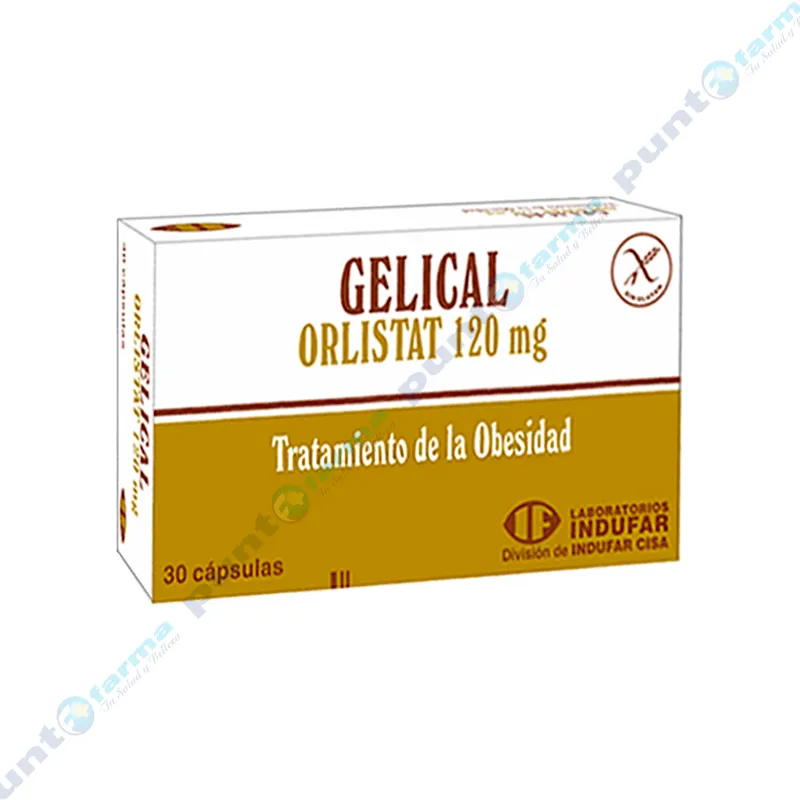 Gelical · Orlistat · 120 mg · 30 capsulas — embalagem do produto