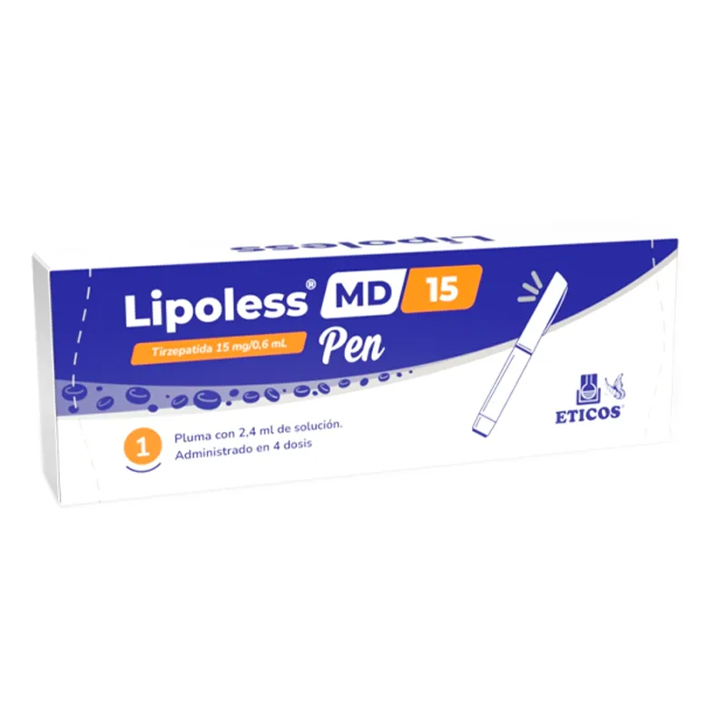 Lipoless · Tirzepatida · 15 mg · 1 jeringa — embalagem do produto