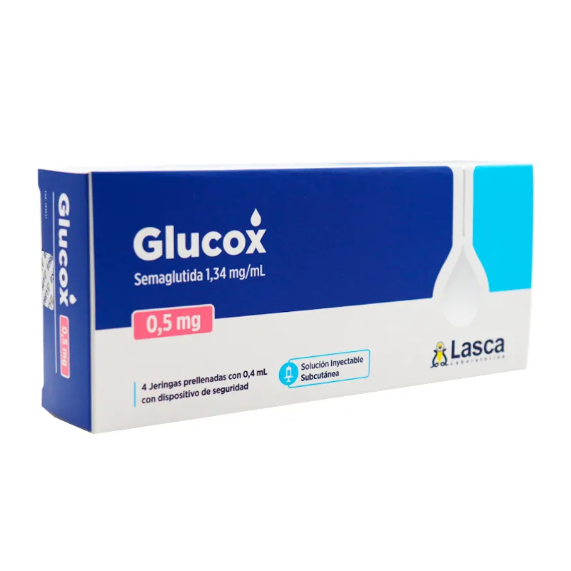 Glucox · Semaglutida · 0.5 mg · 4 jeringas — embalagem do produto