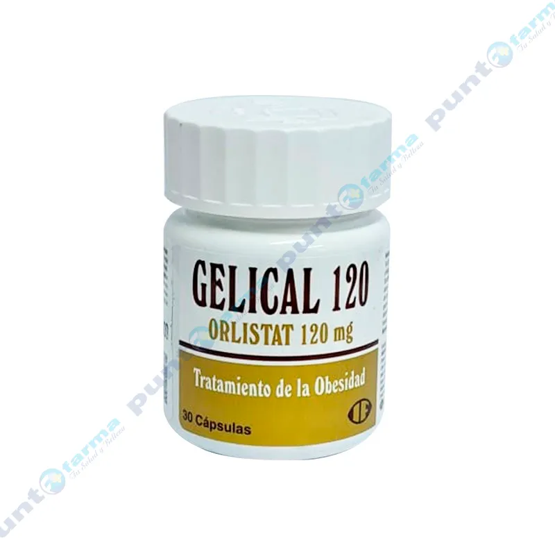 Gelical · Orlistat · 120 mg · 30 capsulas — embalagem do produto