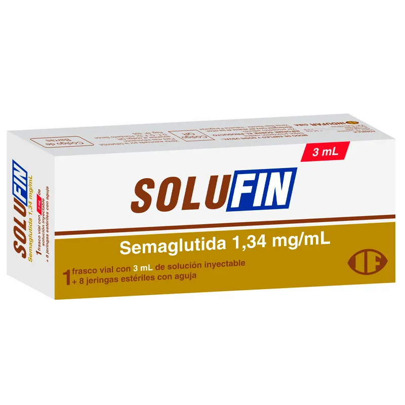 Solufin · Semaglutida · 1.34 mg · 8 jeringas — embalagem do produto