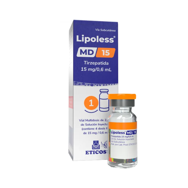 Lipoless · Tirzepatida · 15 mg — embalagem do produto