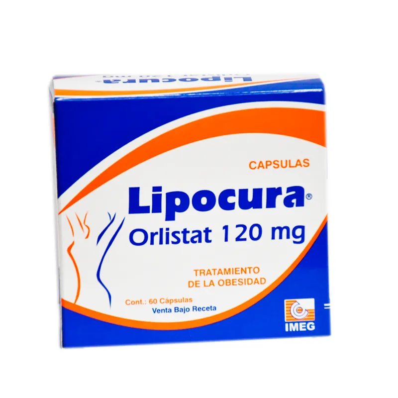 Lipocura · Orlistat · 120 mg · 60 capsulas — embalagem do produto