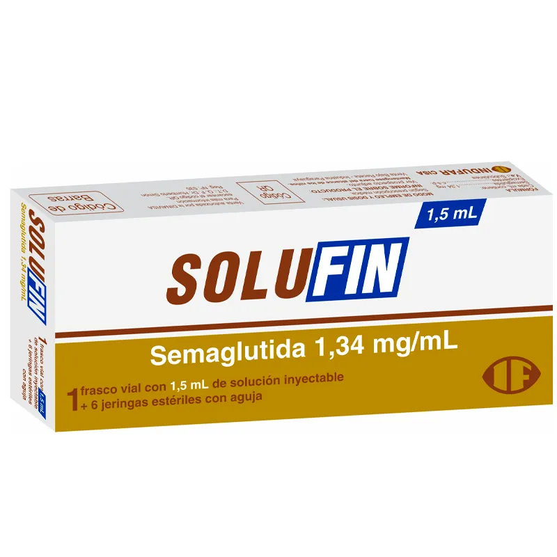 Solufin · Semaglutida · 1.34 mg · 6 jeringas — embalagem do produto