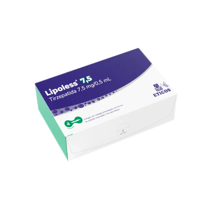 Lipoless · Tirzepatida · 7.5 mg · 4 jeringas — embalagem do produto