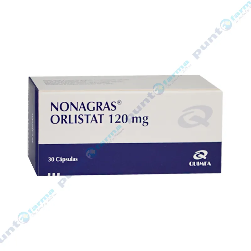 Nonagras · Orlistat · 120 mg · 30 capsulas — embalagem do produto